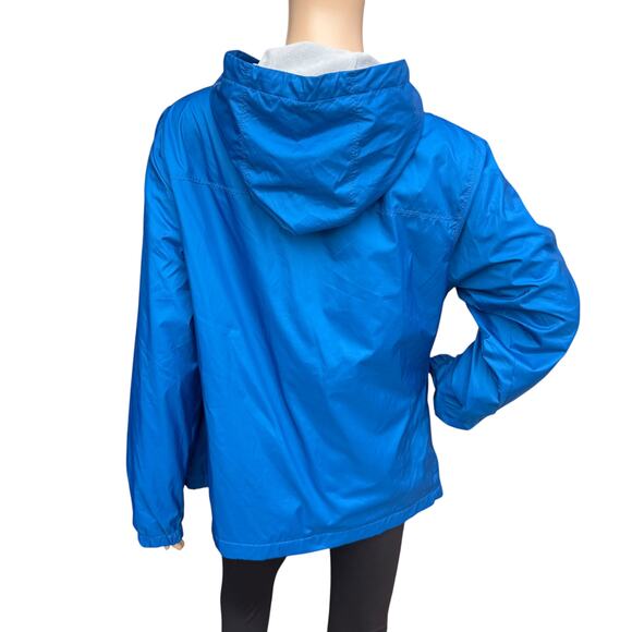 Calvin Klein M Blue Full Zip Rain Jacket Hooded Windbreaker Fleece Lined Coat - Picture 5 of 9